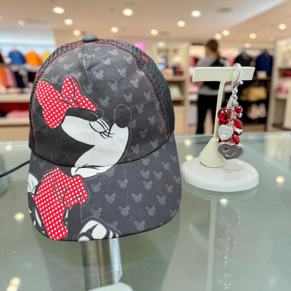 Disney Minnie Mouse Trucker Hat & Disney Charm Bundle Y2K Coquette Kawaii NWOT